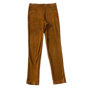 Halston Faux Suede Leggings Women's Small Camel Brown Soft Stretch Pull On S